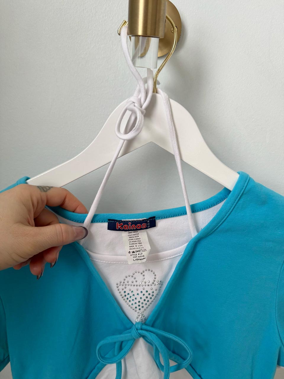 Y2K Mcbling Styled 2000s Halter Top T-Shirt (S)