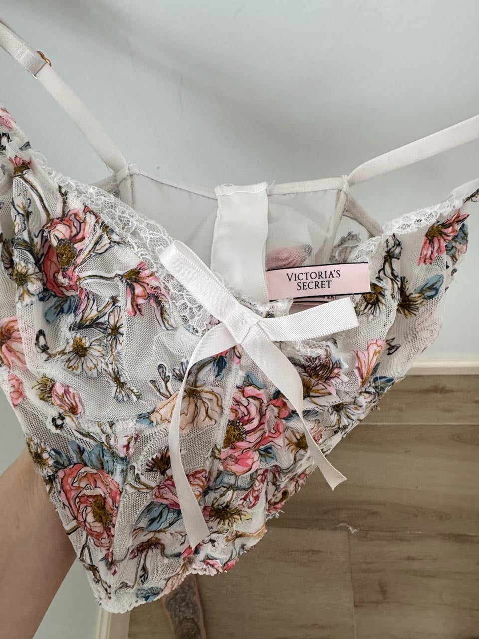 Dreamy Fairycore Floral Lace Corset, Victoria Secret Coquette Lace Cami (S)