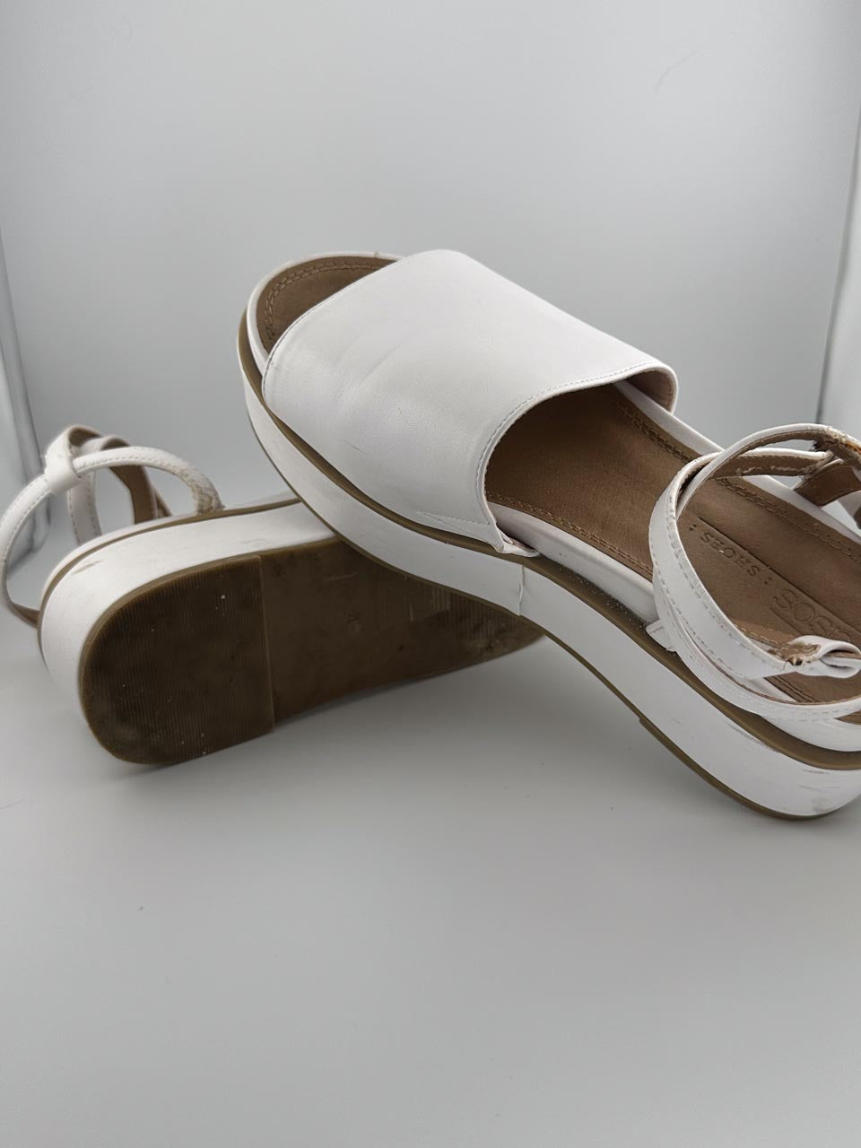 Kawaii Y2K Harajuku Style Anklet Platform Sandals in White (6.5M)