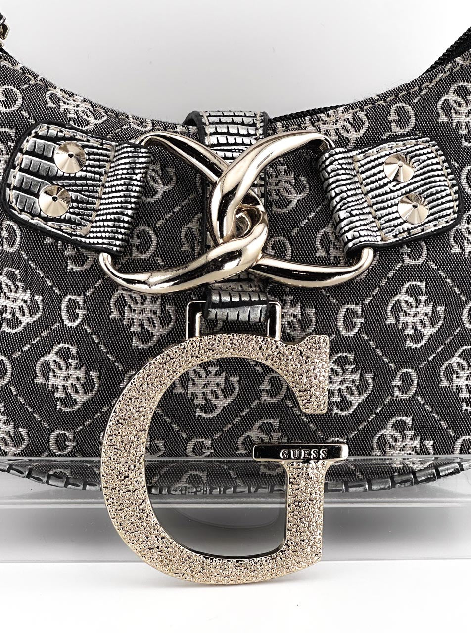 Y2K Guess Monogram Grey Mini Bag Purse, Streetwear Shoulder Bag