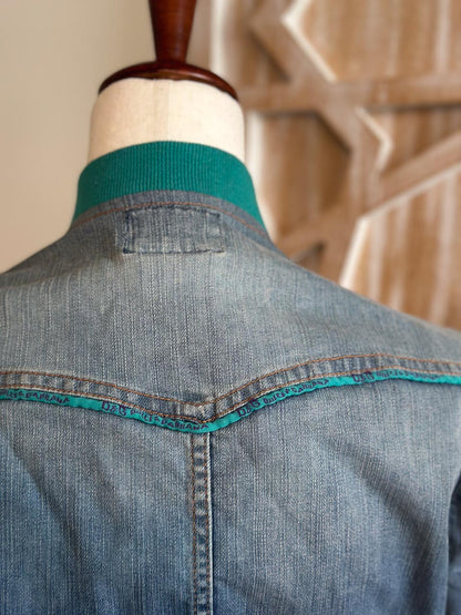 Y2K Vintage Dolce & Gabbana Denim Jean Bomber Jacket, Y2K Downtown Girl  Crop Jacket (US 6)