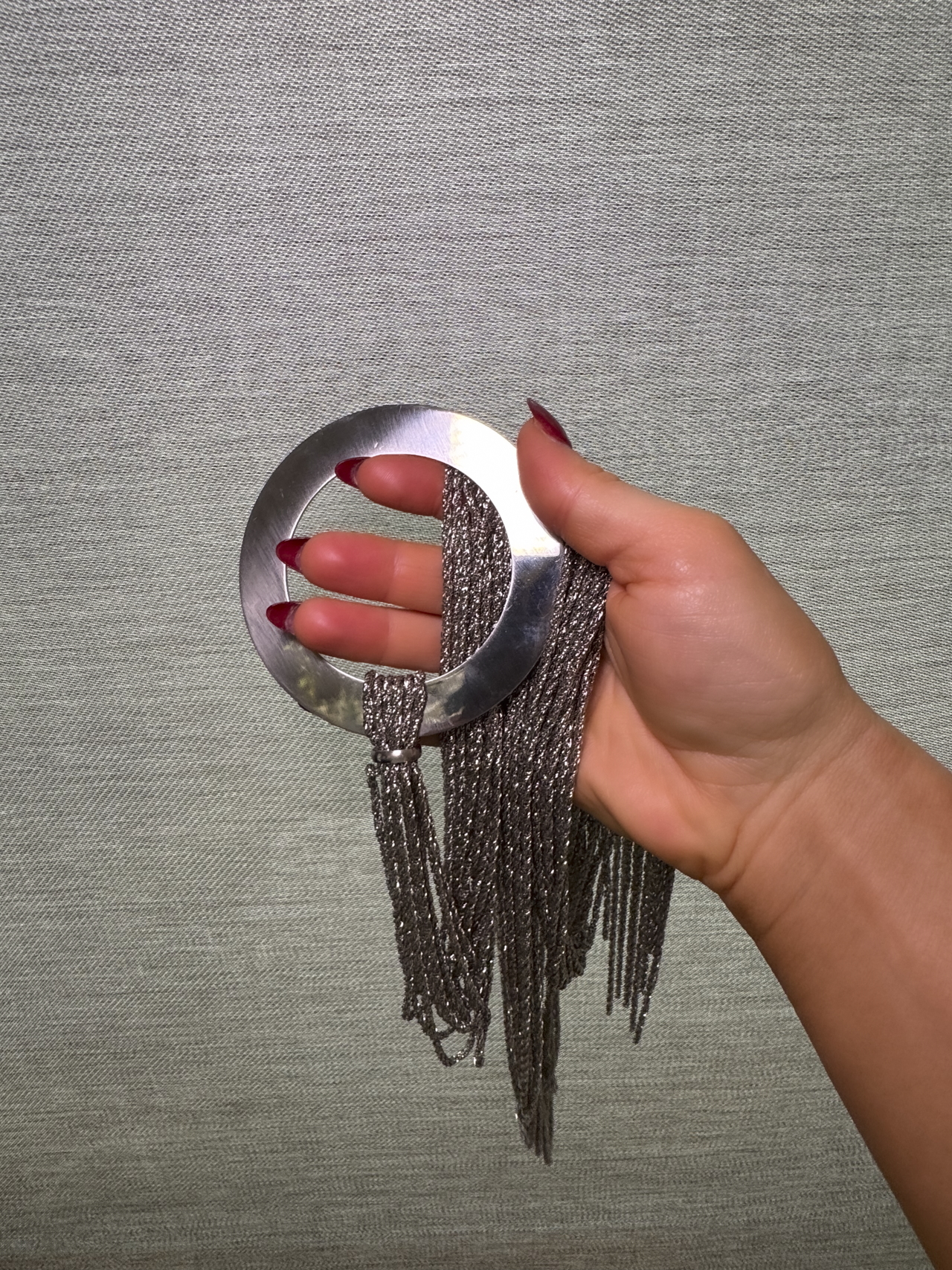 Y2K Mcbling Chain Fringe Tassel Belt, Silver Statement Festival Rave Adjustable Belt (One-Size) ❣️