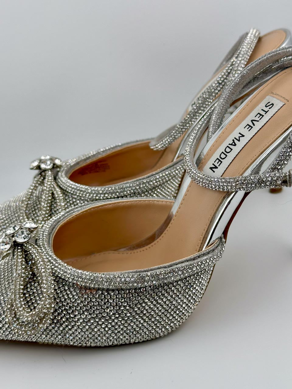 Steve Madden Coquette Rhinestone Bow Pointed Stiletto Heels (US 6.5M)