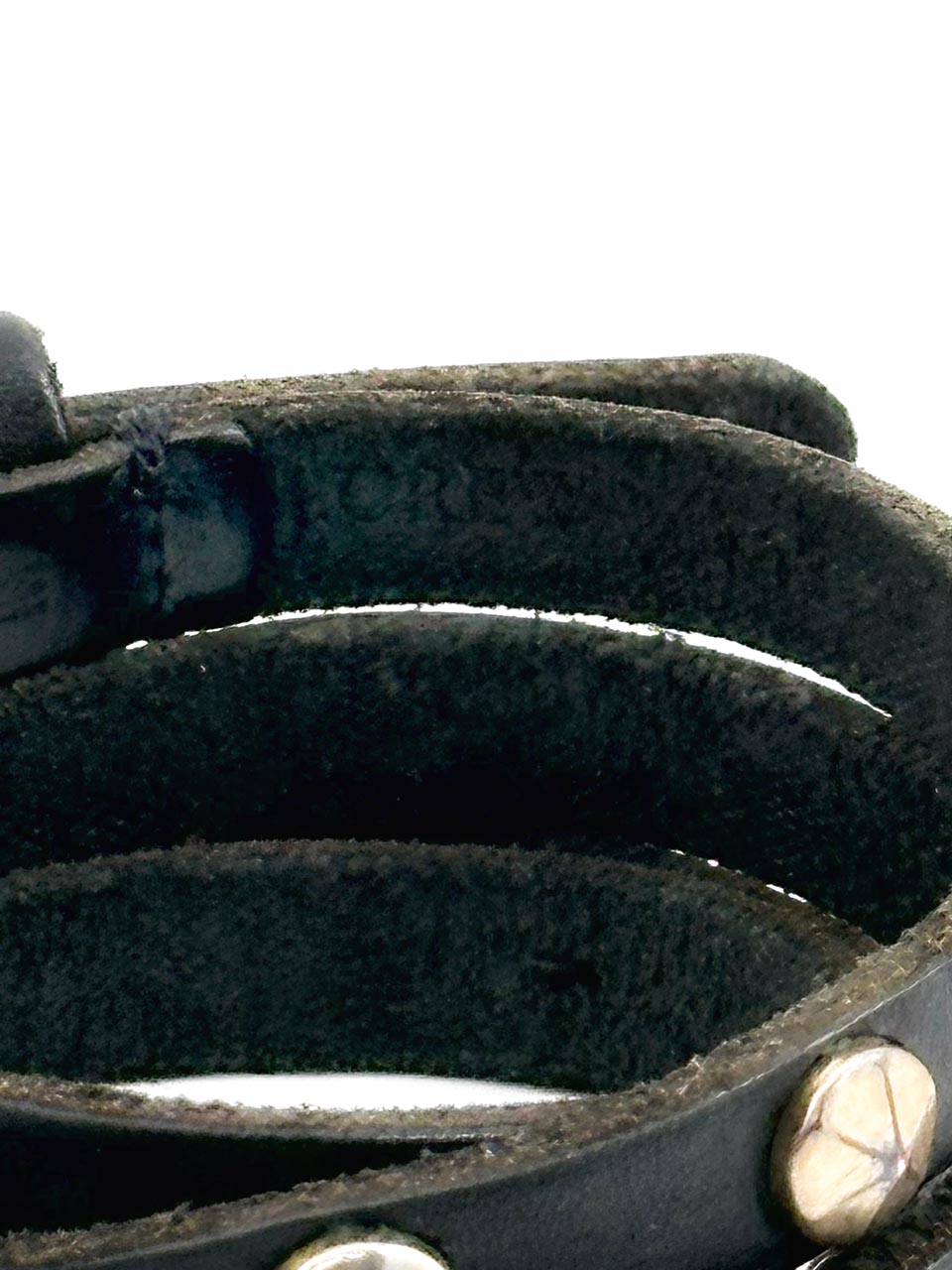 J.Crew Black Leather Punk Studded Belt, Unisex Emo Skater Belt (M)