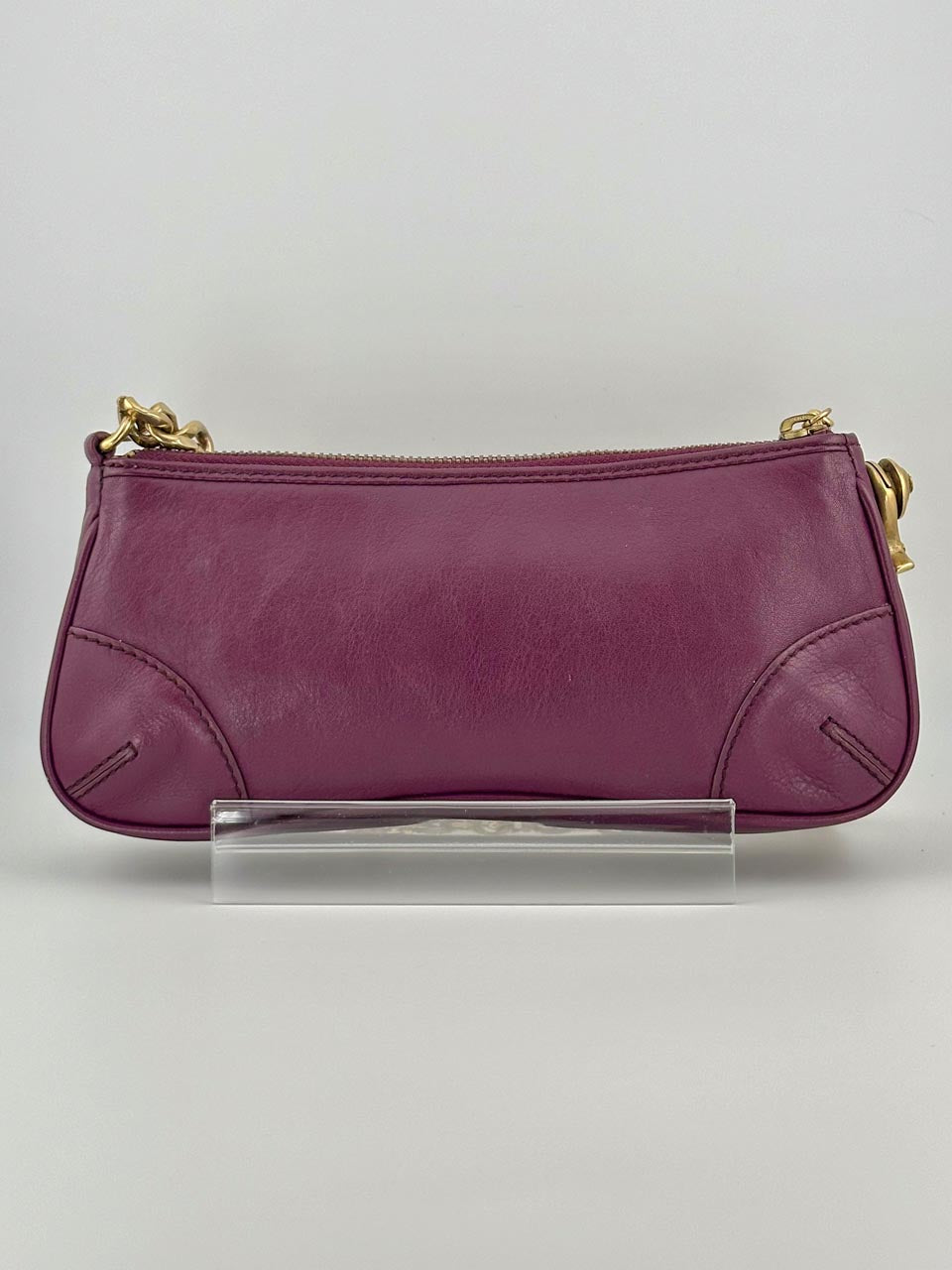 Vintage Y2K Juicy Couture Leather Shoulder Bag with Gold Chain Strap