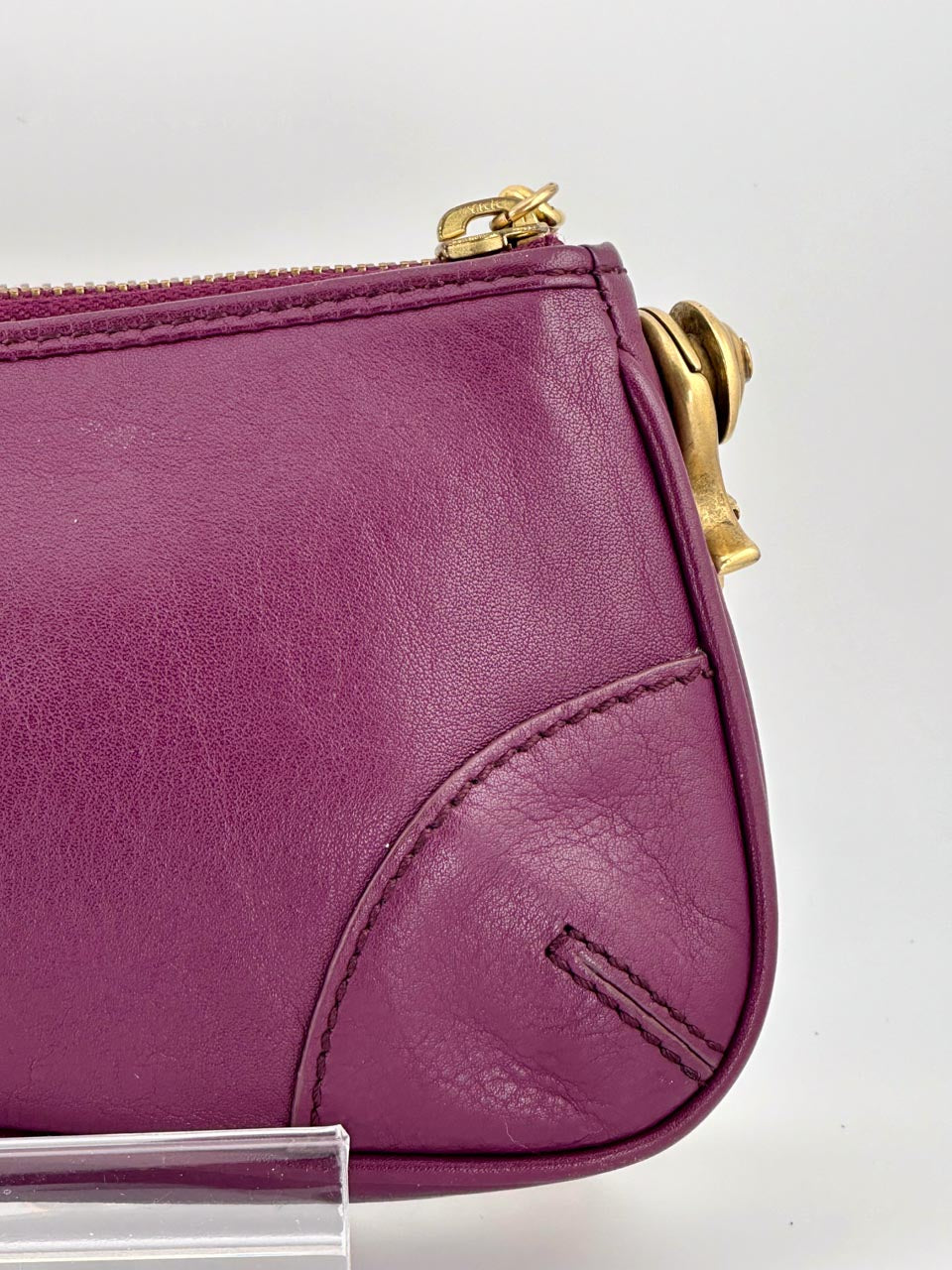 Vintage Y2K Juicy Couture Leather Shoulder Bag with Gold Chain Strap