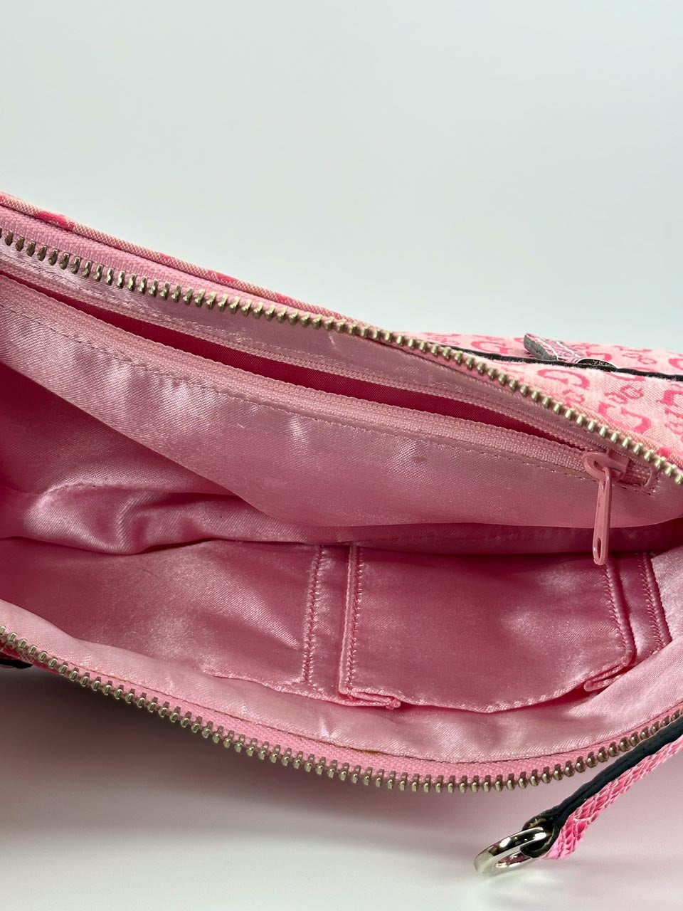 Y2K 00s Pink Guess Baguette with Guess Monogram