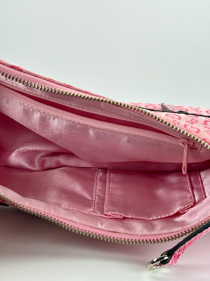 Y2K 00s Pink Guess Baguette with Guess Monogram