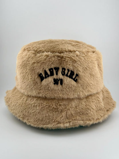 Y2K Embroidered Baby 90s Casual Fuzzy Bucket Hat, Unisex Festival Bucket Hat