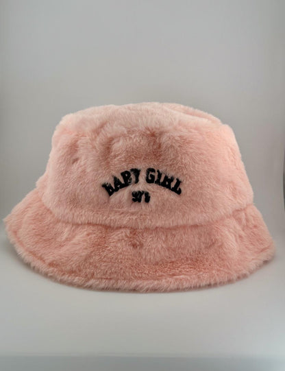 Y2K Embroidered Baby 90s Casual Fuzzy Bucket Hat, Unisex Festival Bucket Hat
