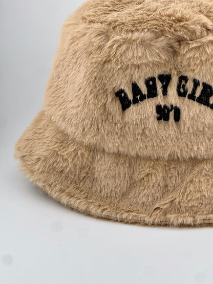 Y2K Embroidered Baby 90s Casual Fuzzy Bucket Hat, Unisex Festival Bucket Hat