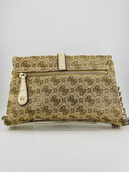y2k guess monogram gold shoulder purse