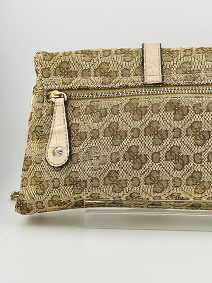 y2k guess monogram gold shoulder purse