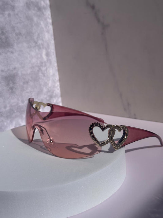 Y2K Rimless Wrap Around Sunglasses for Women, Unisex Eyewear