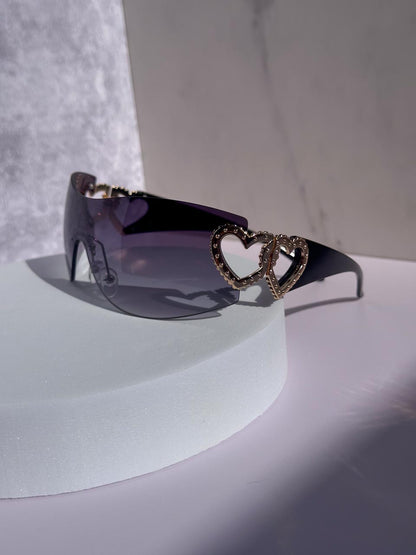 Y2K Rimless Wrap Around Sunglasses for Women, Unisex Eyewear