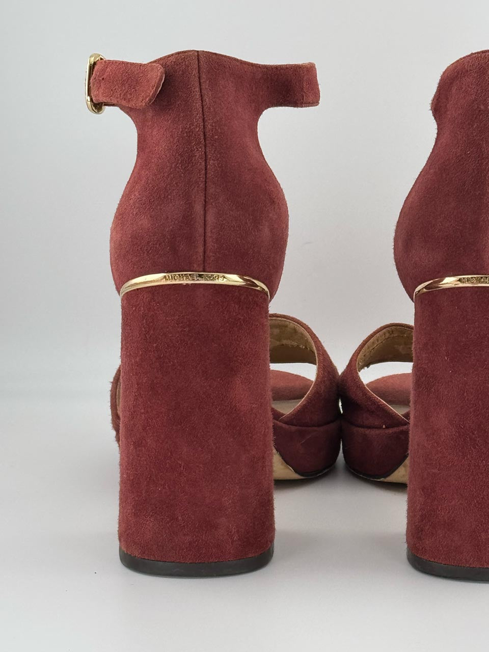 Vintage Y2K Michael Kors Red Suede Coquette Platform Anklet Pumps, Whimsy Goth Heels (6M)