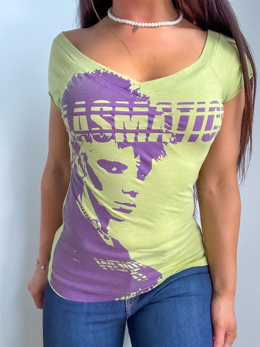Y2K Vintage Indie Grunge Graphic Printed Tee, 2000s Plasmatics Indie Sleeze Aesthetic T Shirt (M)