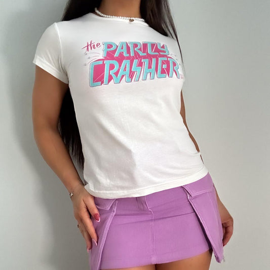 Y2K Teenage Millionaire Slogan Baby Tee, Ultimate Y2K Letter Printed Tee (S)