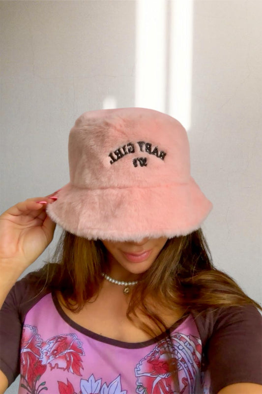 Y2K Embroidered Baby 90s Casual Fuzzy Bucket Hat, Unisex Festival Bucket Hat